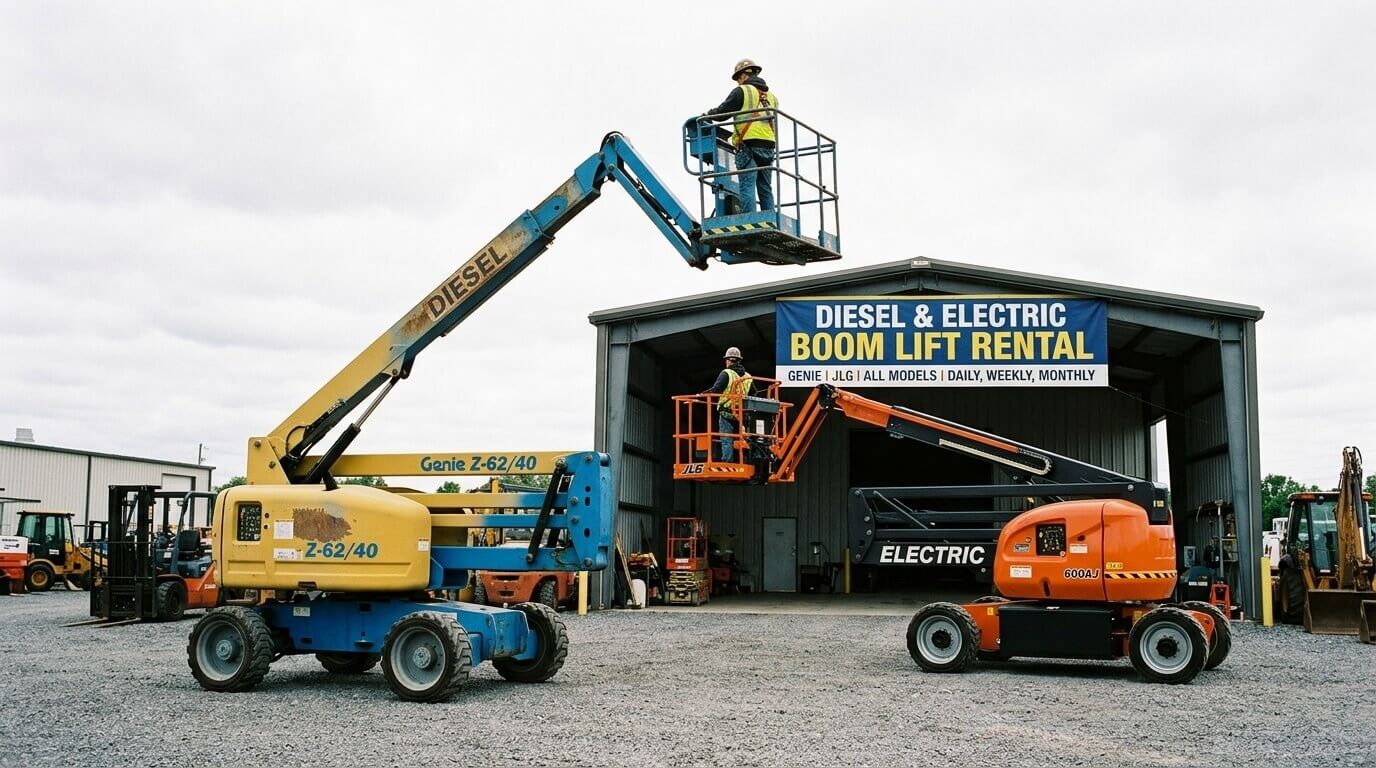 Diesel and electric boom lifts