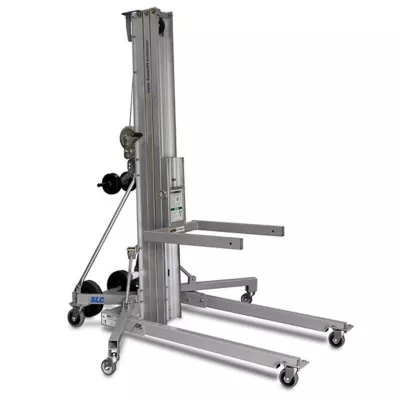 Boom lift equipment at construction site